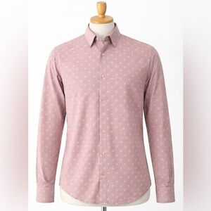 Men's Ted Baker London Polka Dot Button Up Shirt Size 3 Medium Pink Cotton